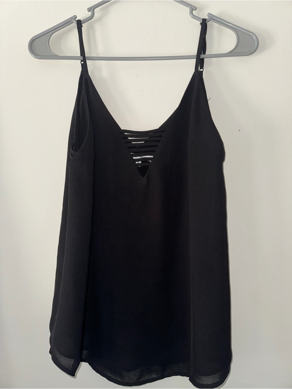 Naked Zebra Black V-Neck Strappy Detail Cami